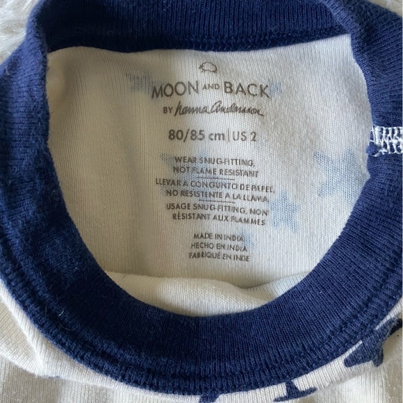 Hanna Andersson Moon and Back Organic Star PJ Set Size 2 Toddler - Picture 4 of 7